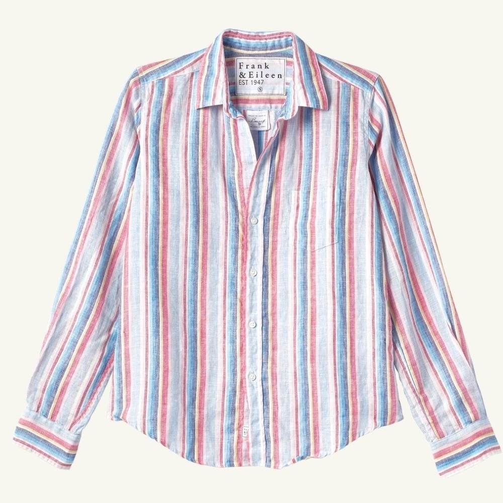 Frank & Eileen Multicolor Linen Striped Barry Shirt - XS - Picture 2 of 12